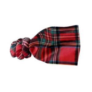 Christmas Tartan Paid Velvet Top Knot